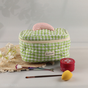New product check pattern makeup bag cosmetic pouch travek toiletry bag