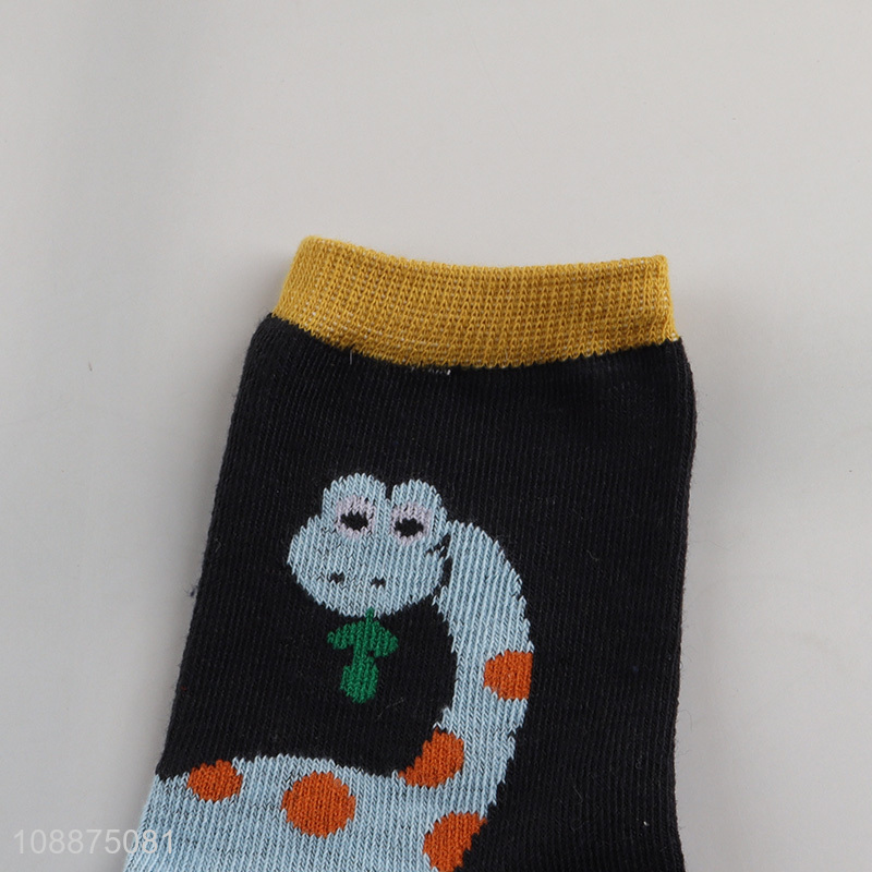 Good quality cartoon dinosaur tube socks breathable cotton socks for kids