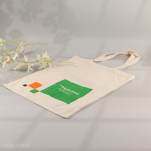 Custom logo reusable grocery shopping totes foldable canvas shopping bag