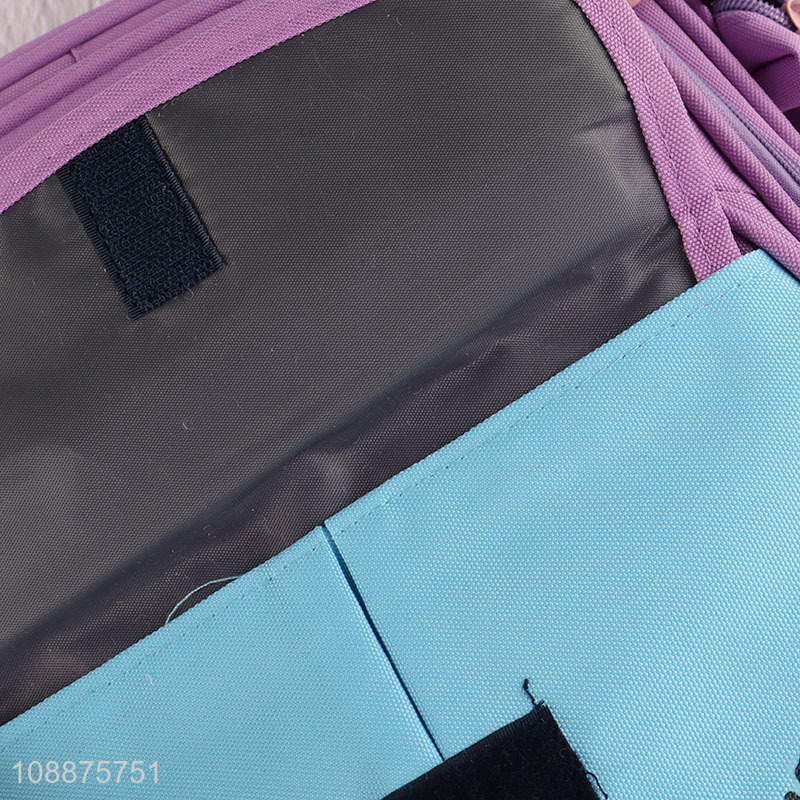 China factory purple polyester waterproof children school bag backpack