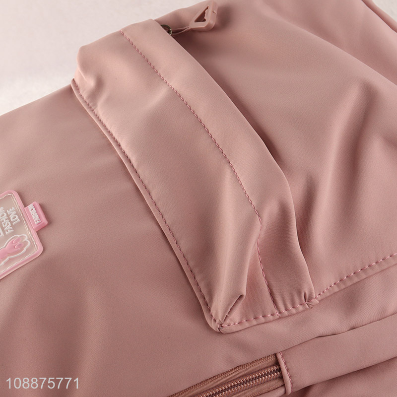 China supplier pink girls children polyester school bag backpack