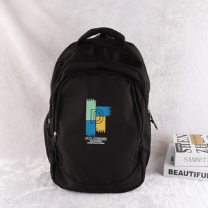 Good sale black large capacity polyester men casual sports backpack