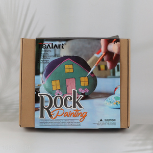 Wholesale Rock Painting Kit with 12 Rocks & 12 Colors Acrylic Paints for Kids
