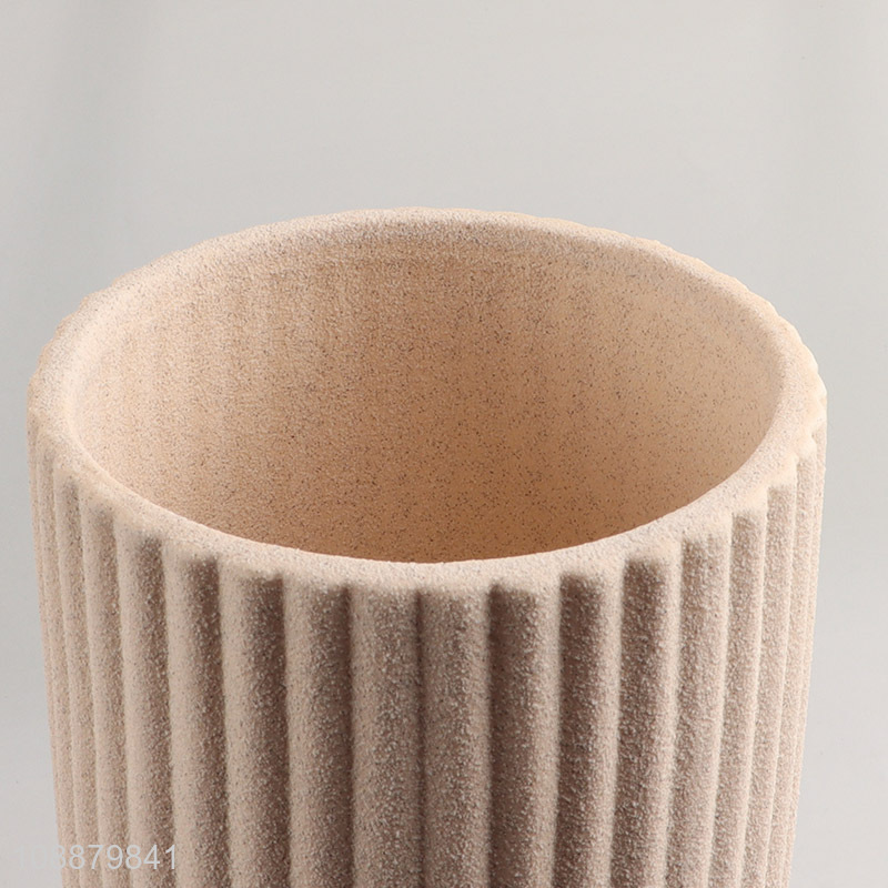 High Quality Ribbed Ceramic Vases for Home & Table Centerpieces