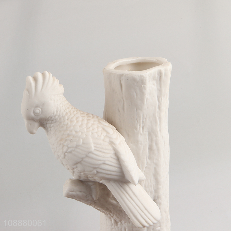 New Product Ceramic Bird and Branch Figurine Statue for Home Decor