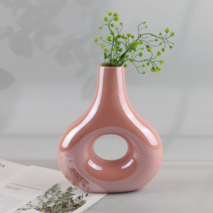 Hot Sale Glossy Decorative Vase Ceramic Bud Vase for Console Decor
