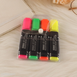 Popular products 4pcs non-toxic highlighter pen set for school office