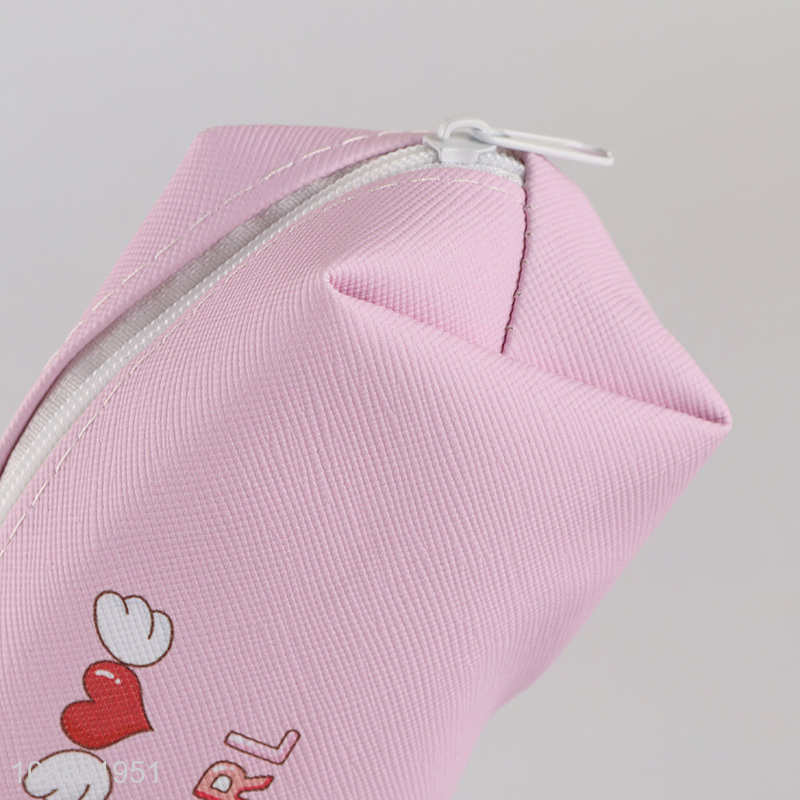 Hot items pink girls stationery zipper pencil bag for sale