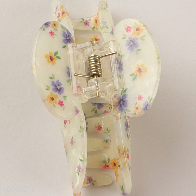 New Arrival Non-slip Floral Pattern Hair Clips Acrylic Hair Claw Clips