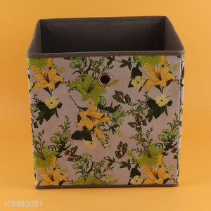 Good Quality Non-Woven Storage Cube Floral Print Storage Bin for Toys