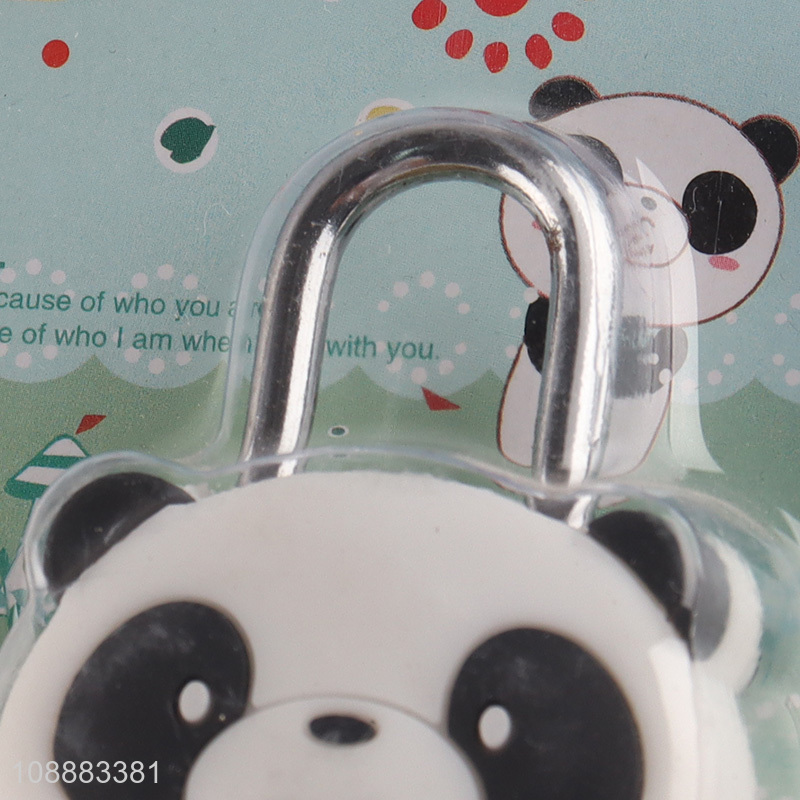 Top quality lovely cartoon panda shaped padlock with key