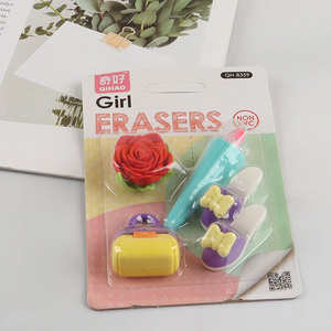 Wholesale 5PCS 3D Girl Erasers Take Apart Eraser Toys for Kids