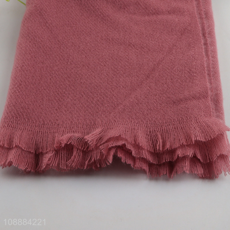 Factory Price Winter Scarf Plain Cashmere Feel Scarf for Women