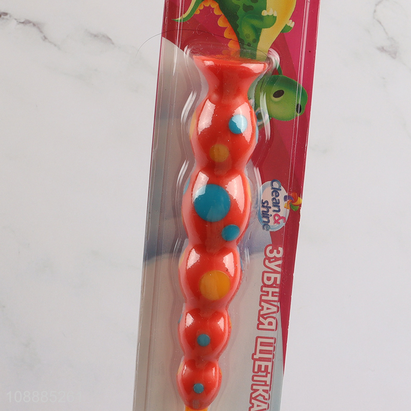 Wholesale soft bristles toothbrush with suction cup for kids age 4-8