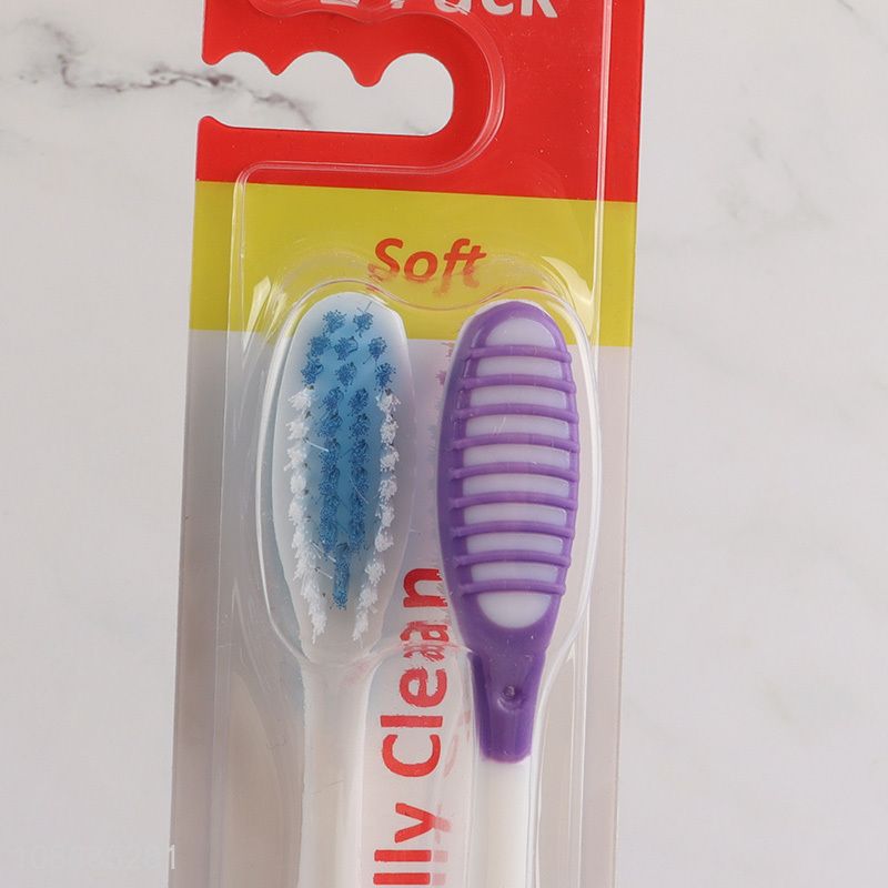 Good price 2-pack adult toothbrush with soft bristles for oral hygiene