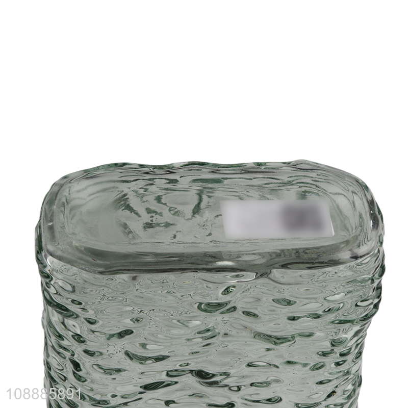 Yiwu market clear u-shaped glass vase for home office decoration