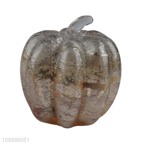 Top quality halloween decoration glass pumpkin shaped ornaments