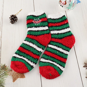 Wholesale Christmas socks winter fuzzy holiday slipper socks