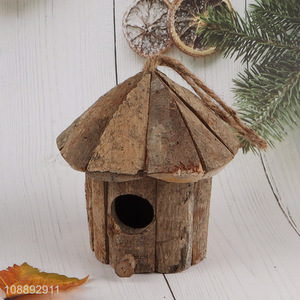 Hot items indoor outdoor decoration hanging wooden bird nest bird house