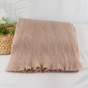 Wholesale winter <em>scarf</em> pure color super soft fuzzy <em>scarf</em> for women