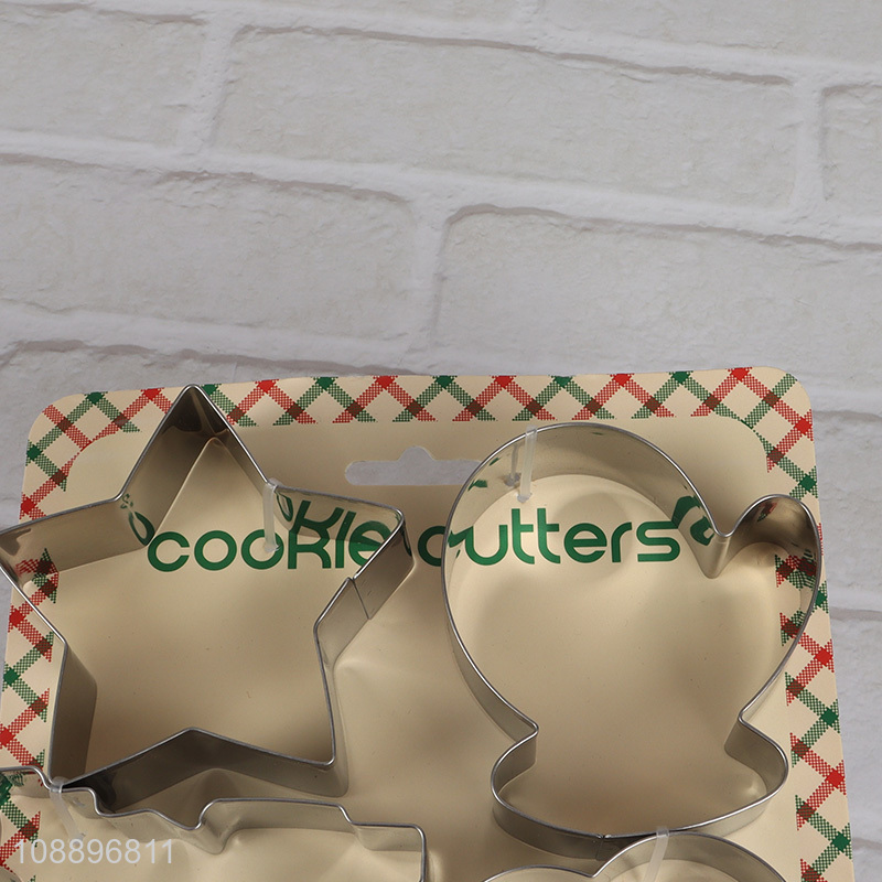 Low price 6pcs stainless steel christmas cookies mold cookies cutter