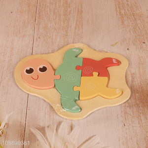 Factory direct sale wooden cartoon 3d baby puzzle toys wholesale