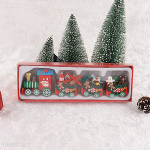 Hot Selling Mini Wooden Train Ornaments Christmas Train Toy for Kids