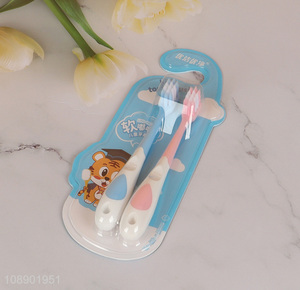 Hot selling 2pcs soft children toothbrush set for oral care