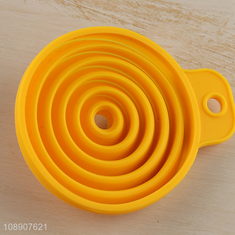 Good quality portable collapsible silicone funnel colorful kitchen funnel