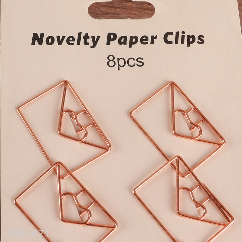 Good selling 8pcs metal clips paper clips office stationery