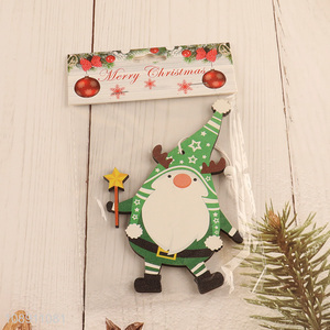 Factory Price Painted Christmas Wooden Pendants for Holiday Home Decor