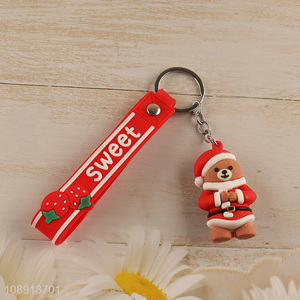 New Product Christmas Keychain Silicone <em>Key</em> <em>Chain</em> for Gift