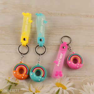 Factory Price 3D Silicone Donut Keychain for Kids Boys Girls