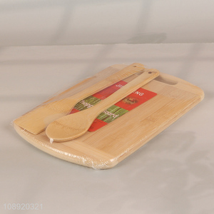 Hot selling bamboo kitchen utensils and cutting board set for meat