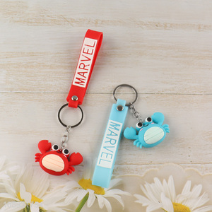 New arrival multicolor silicone crab pendant keychain wholesale