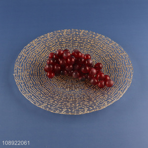 Best selling round decorative glass plate fruit tray for home restaurant