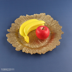 Latest products delicate design golden fruits tray dinner plate