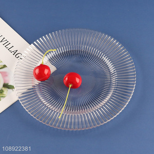 Low price round glass wedding decorative dessert plate fruit plate