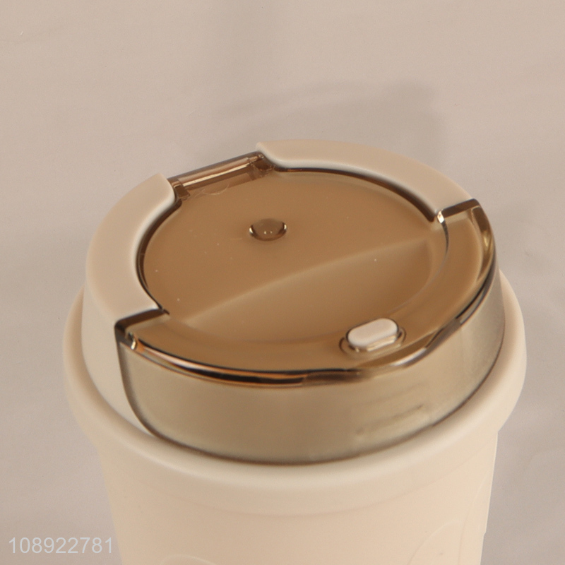 Hot Sale 400ml Reusable Tumbler Plastic Coffee Cup with Lid & Straw