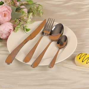 China Imports 4PCS Stainless Steel Silverware Set Include Knife Spoon Fork