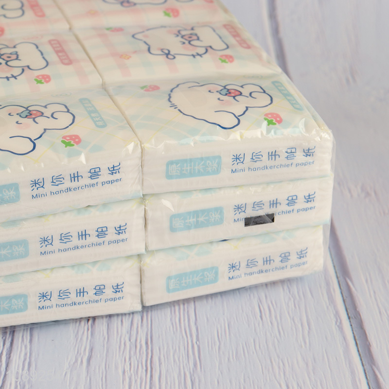 Good quality cartoon printed mini facial tissue pocket tissue