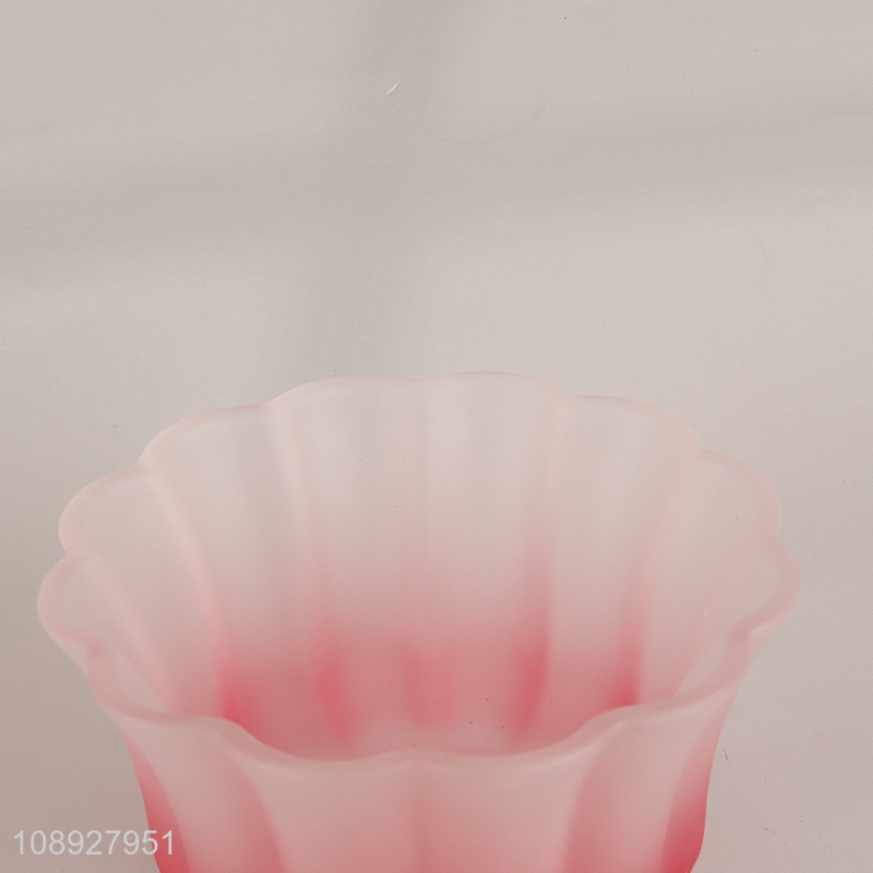 High Quality Colored Frosted Flower Pedal Style Glass Dessert Cups