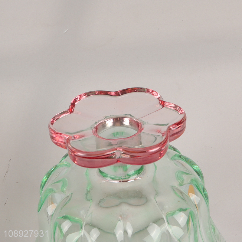 New Product Colored Flower Pedal Style Glass Cups Footed Dessert Cups