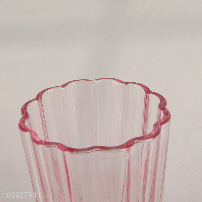 Wholesale Colored Flower Pedal Style Glass Cups Footed Ice Cream Cups