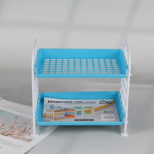 Wholesale Double-Layer Desktop Organizer Plastic Storage Rack for Bathroom