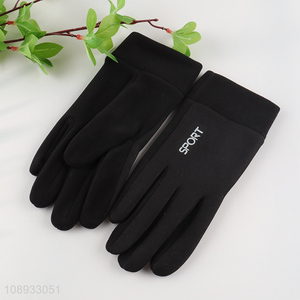 Yiwu market black anti-slip winter sports gloves for sale