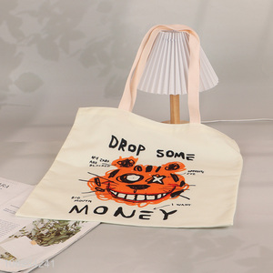 Factory Wholesale Custom Logo Reusable Foldable Canvas Shopping Bag