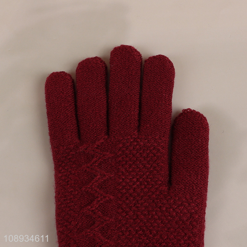 Good quality winter touch screen texting knit gloves for women