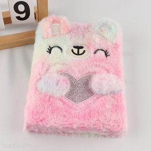 New arrival cartoon plush cover students writing notebook