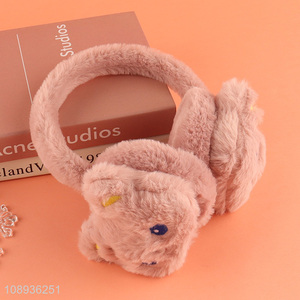 Best selling cartoon animal pink girls warm earmuffs